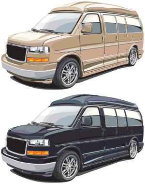 Modern american van clipart