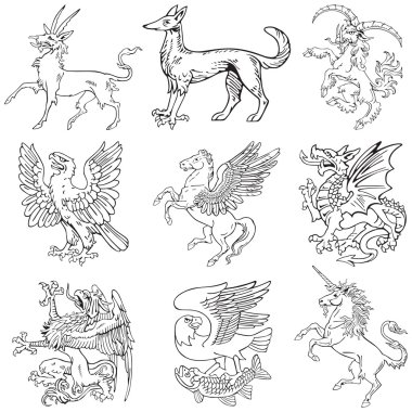 Heraldic monsters vol IV clipart