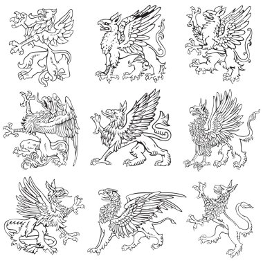 Heraldic monsters vol V clipart