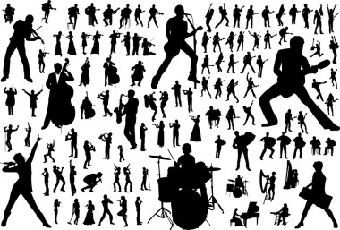 Music vector silhouettes clipart