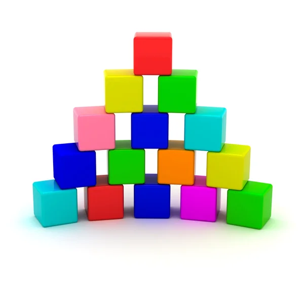 Pyramid from cubes — Stock Photo, Image