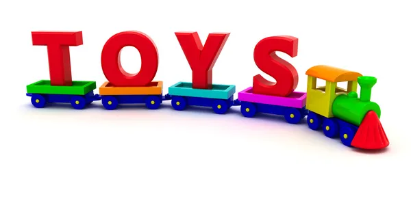 Vlak s hračkami — Stock fotografie