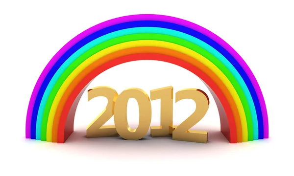 2012 год под радугой — стоковое фото