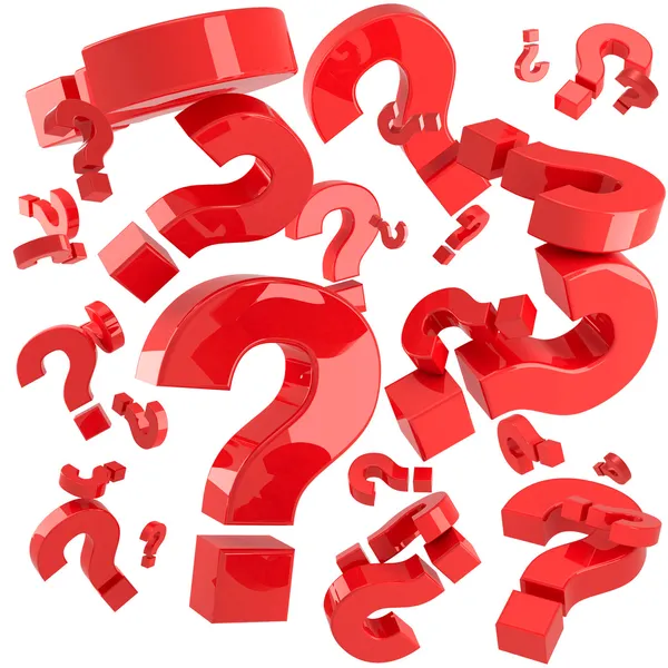 Red questions — Stock Photo, Image