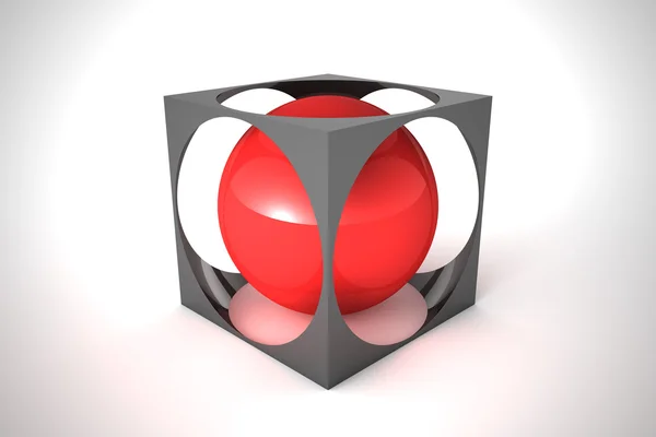 Sphère rouge dans le cadre — Photo