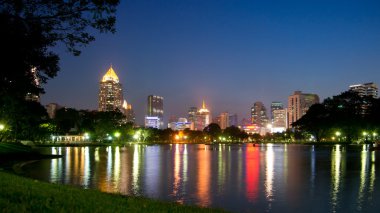 Night Bangkok skyline clipart