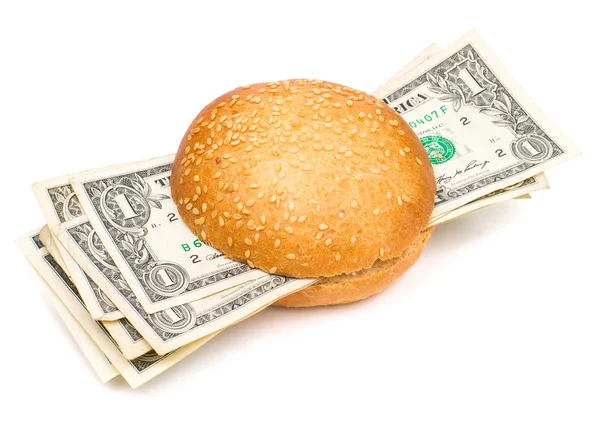 Hambúrguer de dinheiro — Fotografia de Stock