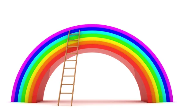 梯子向彩虹 — 图库照片