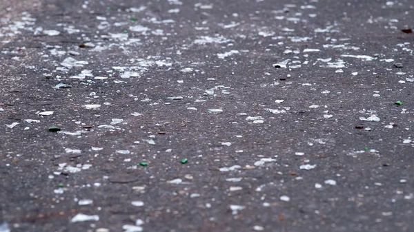 Shards of glass on the road — Stock Photo, Image