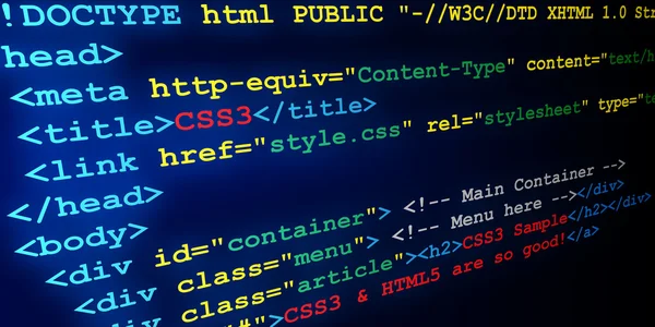 Tag HTML e CSS — Foto Stock