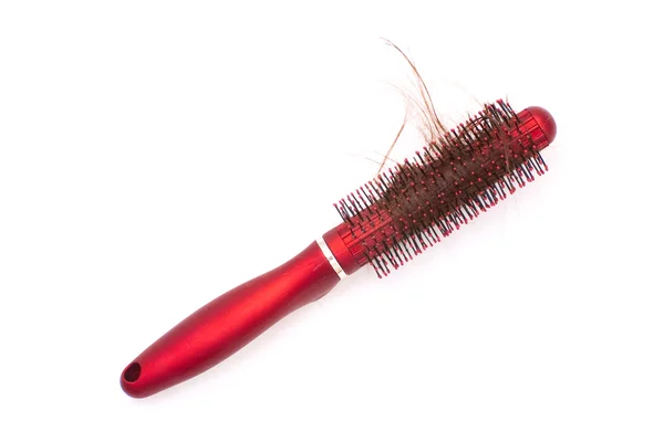 Hairbrush with tangled hair — Stock Photo, Image