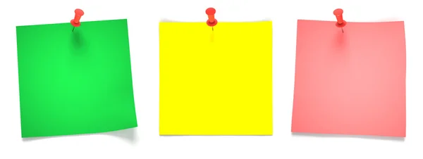 Papeles verdes, amarillos, rosados — Foto de Stock