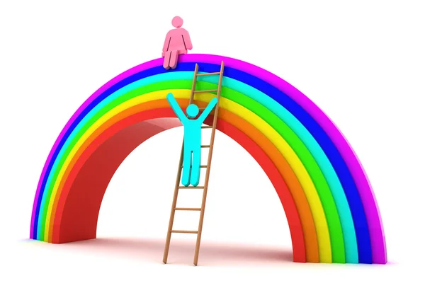 Date on the rainbow — Stock Photo, Image