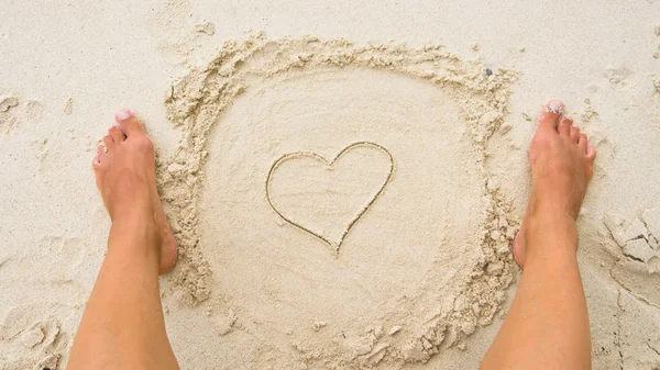 Άμμο καρδιά — Φωτογραφία Αρχείου