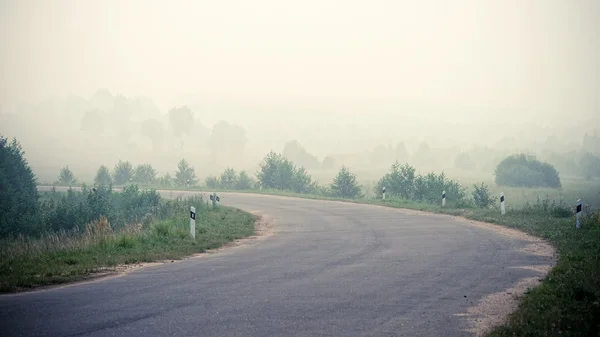 Δρόμος μέσα στην ομίχλη — Φωτογραφία Αρχείου