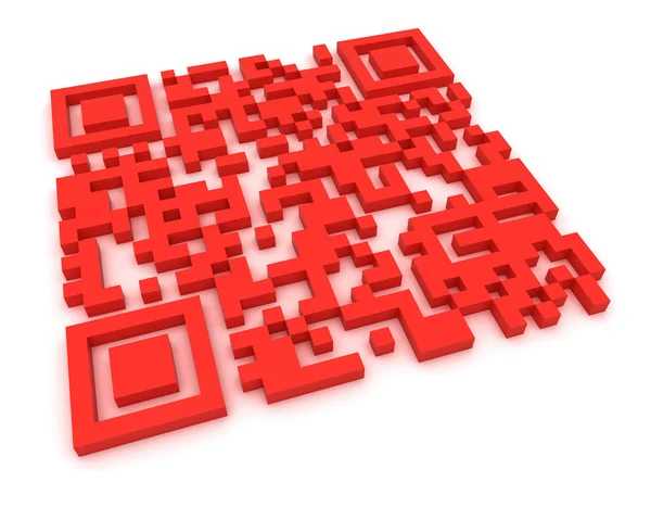 Красный QR-код — стоковое фото