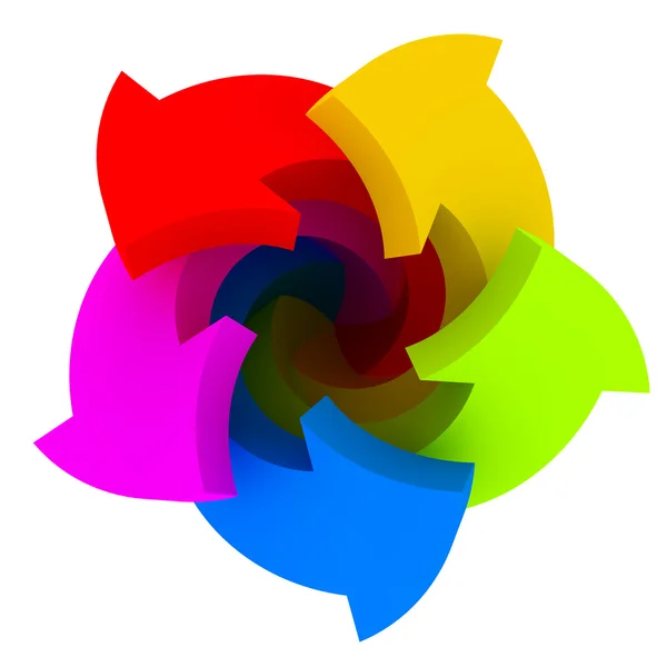 Five color arrows — Stock Photo, Image