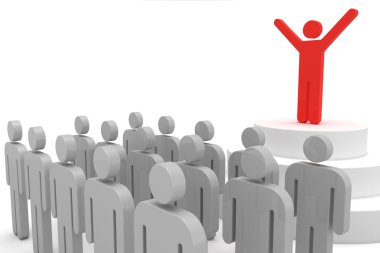 Leader and crowd clipart
