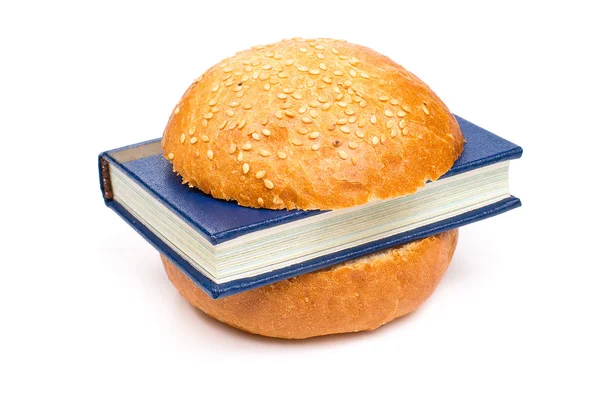 Sandwich met een boek — Stockfoto