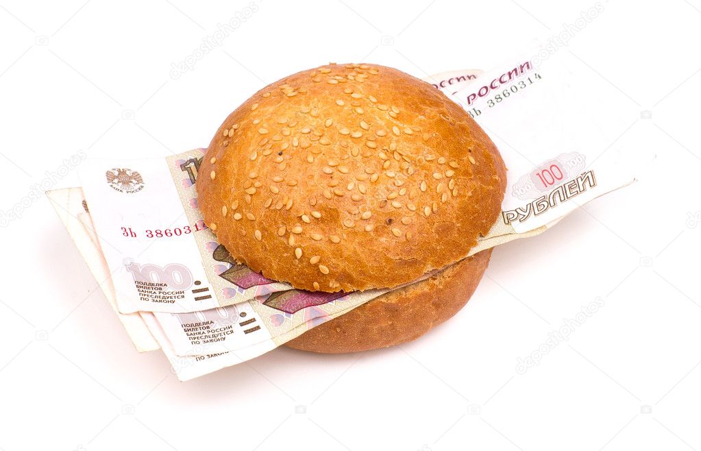 Sandwich with russian rubles
