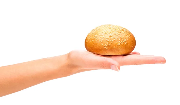 Un panino sulla mano — Foto Stock