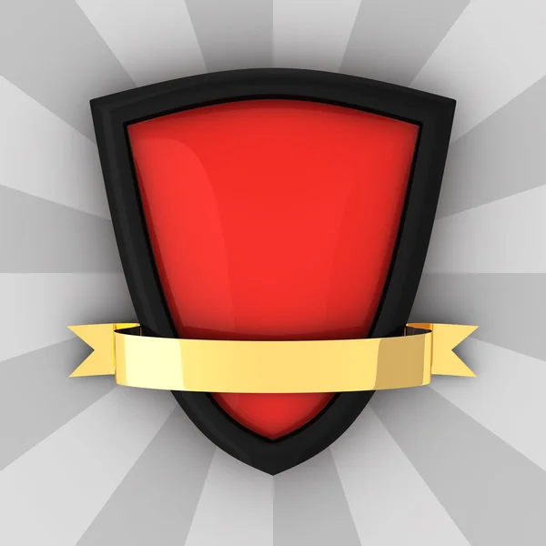 Red blank shield — Stock Photo, Image