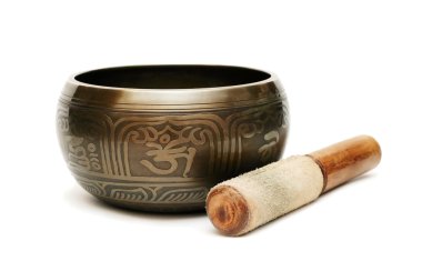 Tibetian singing bowl isolated clipart