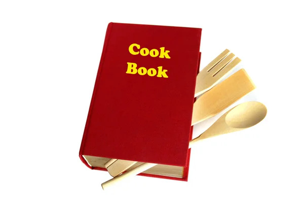 Izole kırmızı yemek kitabı — Stok fotoğraf