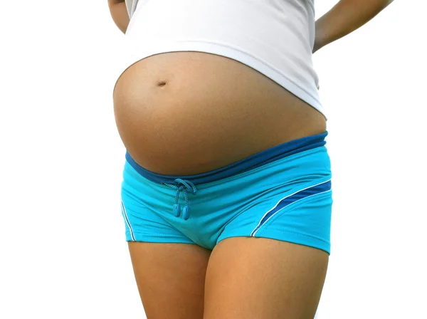 Gravid kvinna med mage — Stockfoto