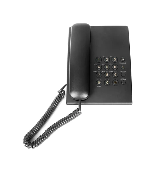 Teléfono de oficina negro aislado —  Fotos de Stock