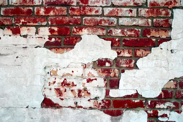 Kırmızı grunge tuğla duvar — Stok fotoğraf