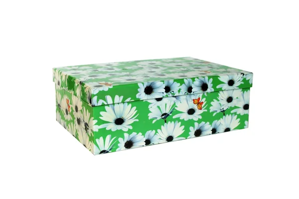 Bonita caja verde aislada — Foto de Stock