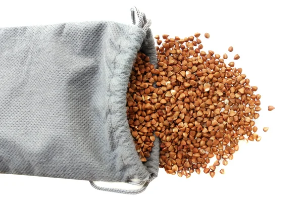 Bag with buckwheat — Stock Photo, Image