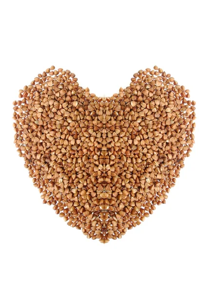 Buckwheat heart sign — Stock Photo, Image