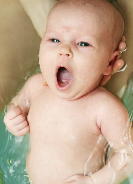 Newborn baby swim — Stock Photo, Image