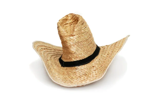 Słomkowy kapelusz na białym tle — Zdjęcie stockowe