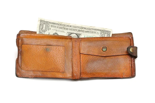 One dollar in the wallet — Stock Photo, Image
