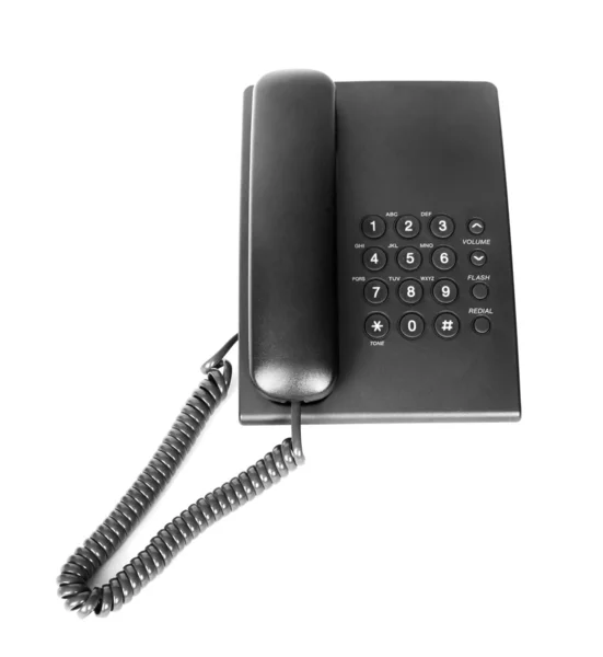 Black office phone isolated — Stock Photo, Image