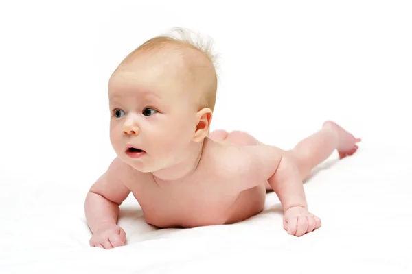 Heldere foto van kruipend baby meisje — Stockfoto