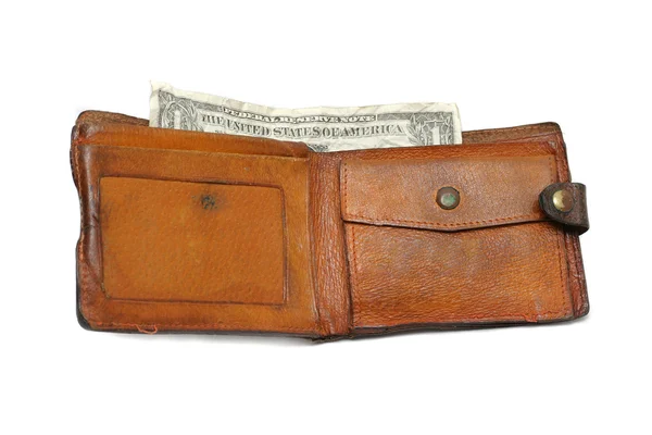 One dollar in the wallet — Stock Photo, Image
