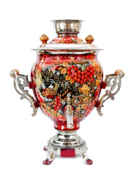 Russian traditional samovar isolated clipart