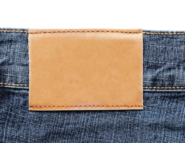 Modré džíny popisek — Stock fotografie
