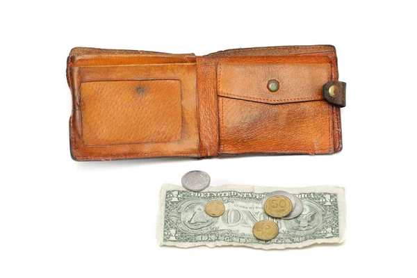 One dollar and wallet — Stock Photo, Image