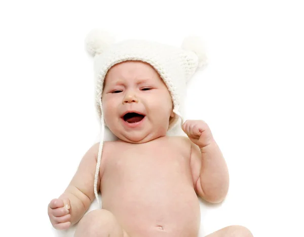 Bebê recém-nascido chorando — Fotografia de Stock