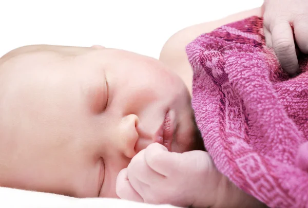 1 dag gammal baby sover — Stockfoto