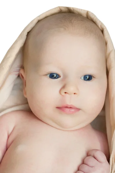 En månad gamla baby i filten — Stockfoto