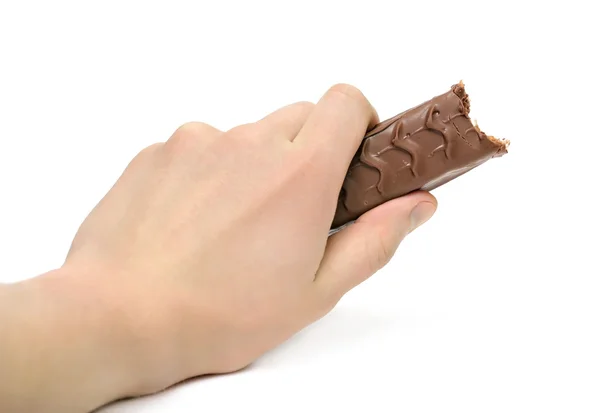 Chocolate in the hand — Stock Photo, Image