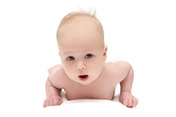 Bright picture of crawling baby girl — Stock Photo, Image