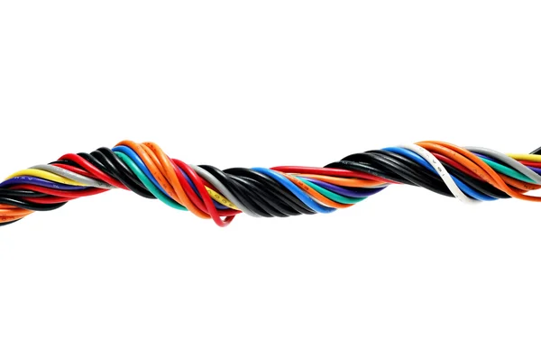 stock image Multicolored cable isolated on white