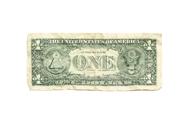 Zmačkaný dolar izolované — Stock fotografie